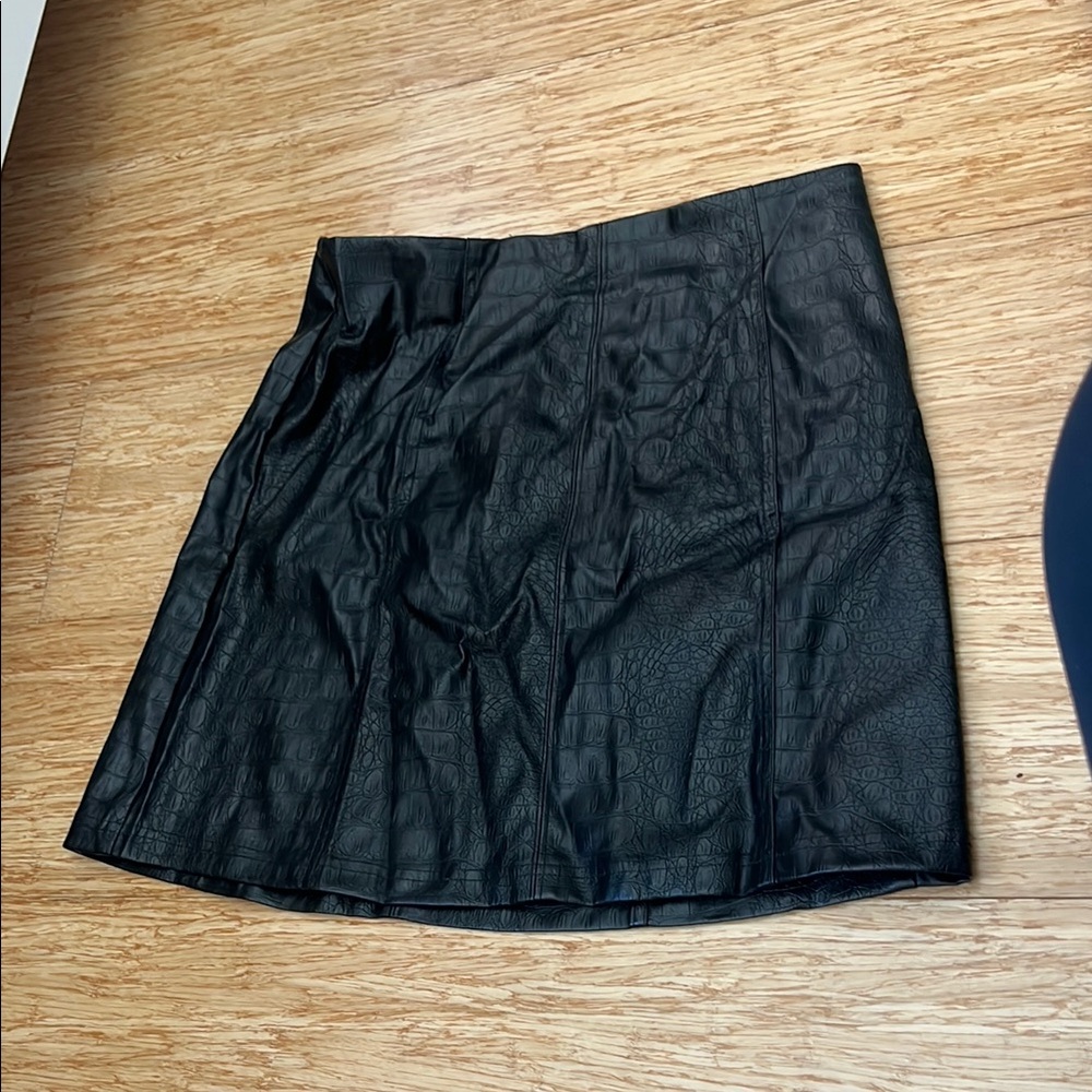 Faux Leather Black Skirt